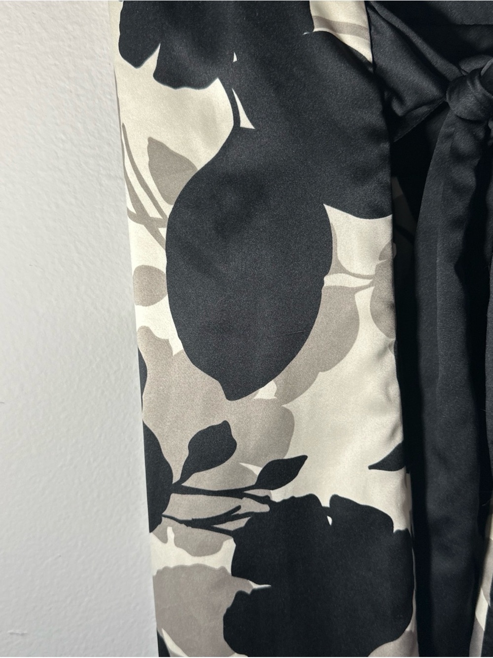 Mossimo Target 2007 Floral Satin Dress XL Black White Grey Sleeveless Y2K VYG - Picture 5 of 8